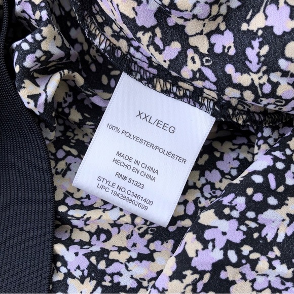 VINCE CAMUTO Plus Pleated Midi Black Floral Accordion Skirt XXL NEW - Picture 7 of 7